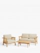 Rattan Rectangular Garden Coffee Table, 100cm, (Acacia Wood), Natural